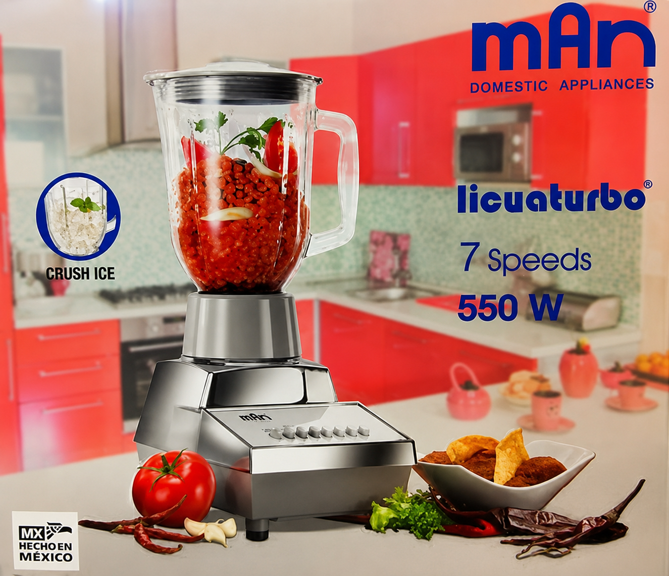Licuadora Man V/V 7V Cromo